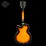 Full back of Used Epiphone J-200 Studio EC Sunburst.