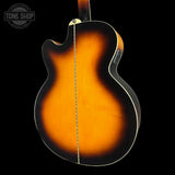 Back angle of Used Epiphone J-200 Studio EC Sunburst.