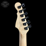 Back of headstock of Used G&L Legacy Burgundy.