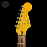 Headstock of Used 2016 Squier Classic Vibe 60's Stratocaster Sunburst.
