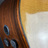 Close-up of a wooden object with a textured surface