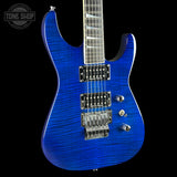 Front angle of Used Jackson SL2H Trans Blue.