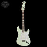 Full front of Used 2020 Fender Kenny Wayne Shephard Strat Trans Faded Sonic Blue.