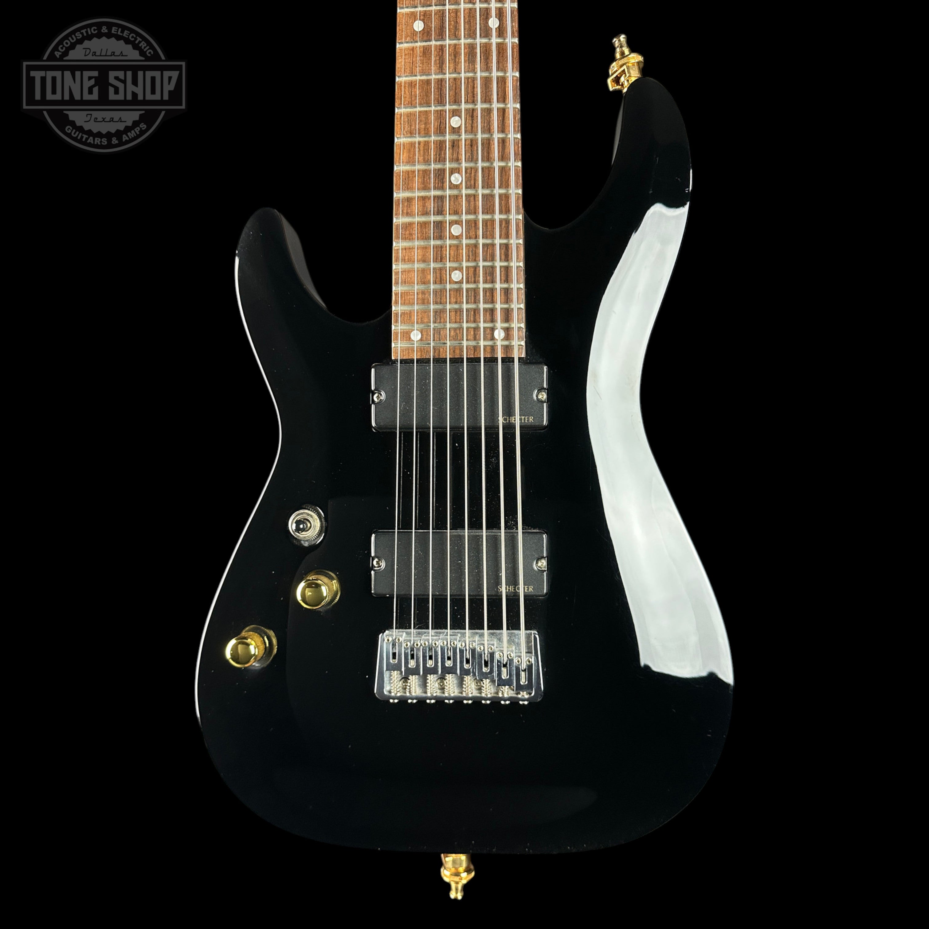 Used Schecter Omen-8 Left Handed Black TSU25650 – Tone Shop Guitars