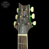 Headstock of PRS Select Wood Library McCarty Trem 10 Top Emerald.