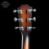 Taylor Builder's Edition 514ce Prototype back of headstock against a black background