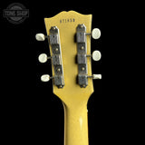 Back of headstock of Used 2007 Gibson Custom Shop 1958 Les Paul Jr TV Yellow.