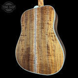 Back angle of Gibson Hummingbird Custom Koa Antique Natural.