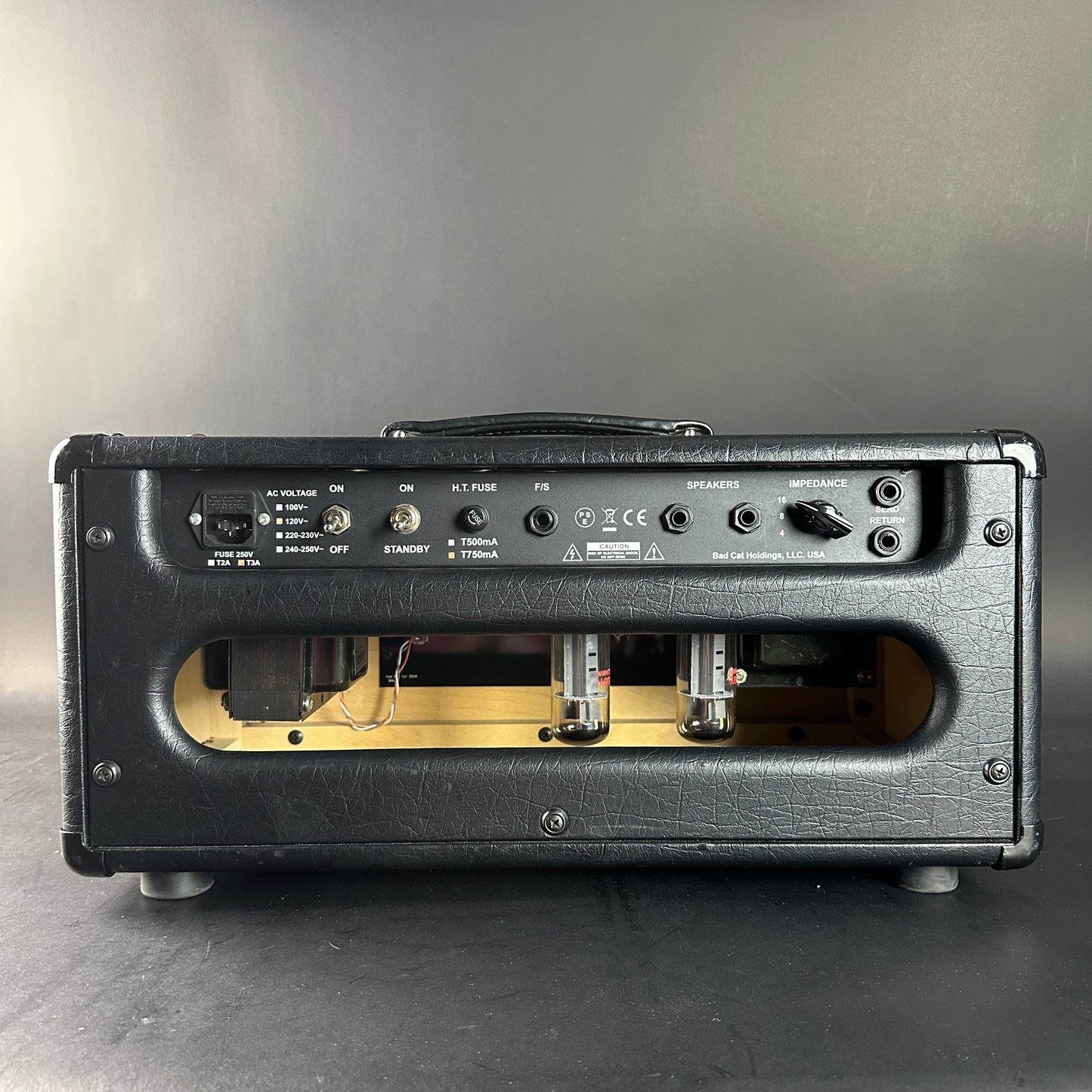 Guitar amplifier on a gray background