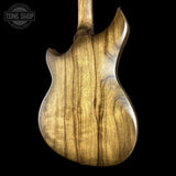 Back angle of Used 2026 Dunable Custom Shop Cyclops Black Limba Natural Black Burst.