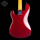 Back of Used 2018 Fender Nate Mendel Precision Bass Candy Apple Red.
