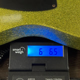 Fender Custom Shop TSG Exclusive ’52 Telecaster Chambered Chartreuse Sparkle Journeyman Relic on scale displaying weight.
