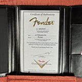 Certificate of authenticity for Fender Custom Shop TSG Exclusive ’52 Telecaster Chambered Chartreuse Sparkle Journeyman Relic.