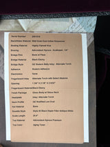 Spec sheet for Martin Custom Shop OM 42 Style Adirondack/Wild Grain East Indian Rosewood.
