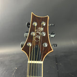 Headstock of Used PRS A60E Angelus Blue.