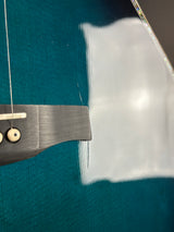 Finish crack at bridge of Used PRS A60E Angelus Blue.