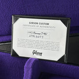 Gibson Custom Certificate of Authenticity on a purple background