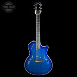Full front of Used 2005 Taylor T5-S Flame Blue.