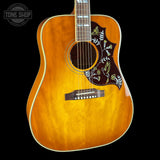 Front angle of Used 2025 Gibson Hummingbird Original Heritage Cherry Sunburst.