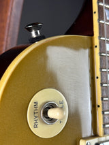 Scratches on body of Used 1996 Epiphone Les Paul Standard Gold Top.