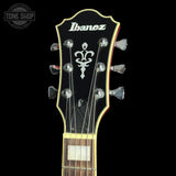 Headstock of Used Ibanez AS-73L TCD 5B-01 Cherry Red.