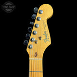 Headstock of Used 1991 Fender American Standard Midnight Blue.