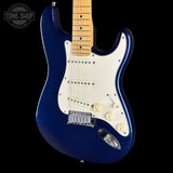 Front angle of Used 1991 Fender American Standard Midnight Blue.