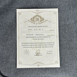 Certificate of authenticity for Used Mayones Duvell Elite Pro 6 Galaxy Eye Blue Satin.