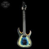 Full front of Used Mayones Duvell Elite Pro 6 Galaxy Eye Blue Satin.