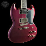 Front angle of Used Epiphone Futura SG Custom Midnight Ember Shift.