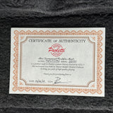 Paletti Guitars certificate of authenticity on a textured dark background
