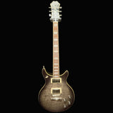 Electric guitar with a sunburst finish on a black background