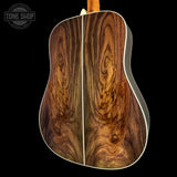 Back angle of Martin Custom Shop 42 Style Super D Adirondack/Wild Grain East Indian Rosewood.