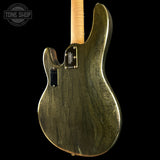 Back angle of Ernie Ball Music Man 50th Anniversary StingRay Molten Gold.