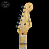 Headstock of Fender Custom Shop LTD 70th Anniversary 1954 Stratocaster Candy Tangerine.