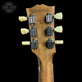 Back of headstock of Gibson Les Paul Standard 50s Figured Top Honey Amber.