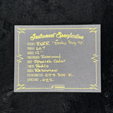 Spec sheet for Rock N Roll Relics Revenge Jr Gold W/Black Polka Dots Relic.