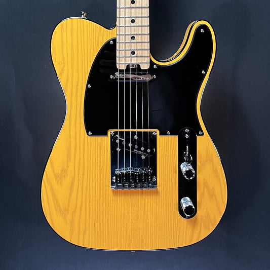 Front of Used 2017 Fender American Elite Telecaster Butterscotch Blonde w/case TFW392
