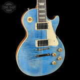 Front angle of Gibson Les Paul Standard 50s Figured Top Ocean Blue.