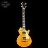 Full front of Gibson Les Paul Standard 50s Figured Top Honey Amber.