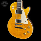 Front angle of Gibson Les Paul Standard 50s Figured Top Honey Amber.
