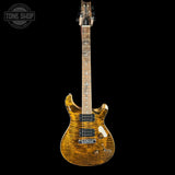 Full front of PRS Wood Library Custom 24 Stoptail Limited Edition Tiger Eye Stained Neck.