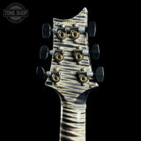 Back of headstock of PRS Wood Library Custom 24 Stoptail Limited Edition Charcoal Stained Neck.