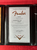 Certificate of authenticity for Fender Custom Shop 1969 Stratocaster Journeyman Relic Silver Sparkle.