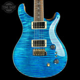 Front of PRS Select Wood Library McCarty Trem 10 Top Arctic Blue.
