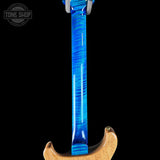Back of neck of PRS Select Wood Library McCarty Trem 10 Top Arctic Blue.
