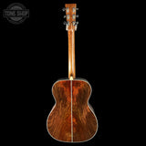 Full back of Martin Custom Shop 28/45 Style 000 Adirondack/Wild Grain East Indian Rosewood.