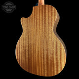 Back angle of Taylor Prototype 314ce Studio Blacktop Sapele / Sitka.