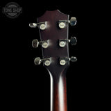 Back of headstock of Taylor Prototype 314ce Shamel Ash / Sitka Blacktop.