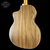 Back angle of Taylor Prototype Sunset Boulevard 214ce Walnut/Sitka Eclipse Burst.